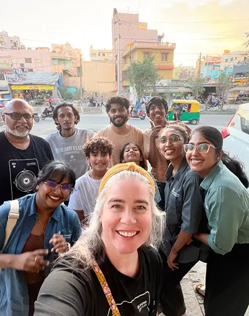 Meet the Team myheartcreative team smiling together outside