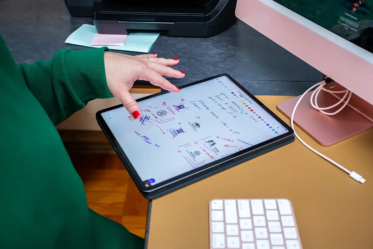 Logo designs in an Ipad